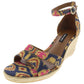 Sapatos femininos Nine West Jeranna Mixed Media com tira no tornozelo, alpargatas, azul, tamanho 9 M