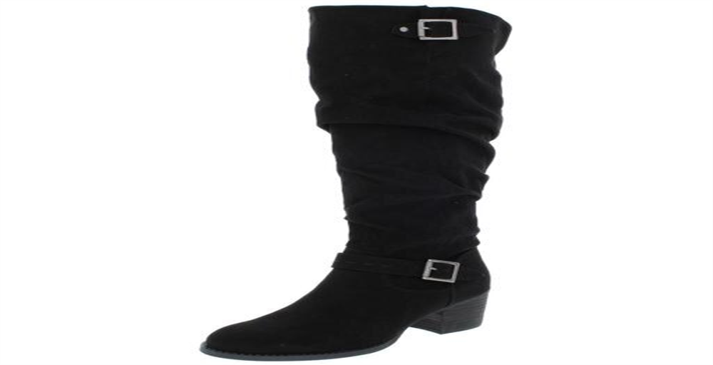 Botas Madden Girl Femininas de Camurça Sintética, Cano Alto, Pretas, Tamanho 5 M