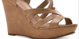 American Rag Arielle Faux Leather Straps Wedges para mulheres, marrom, tamanho 8,5 M