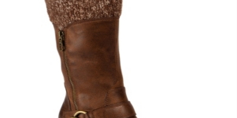 Botas femininas Bare Traps com bico redondo e salto bloco, tamanho 8,5 M, marrom