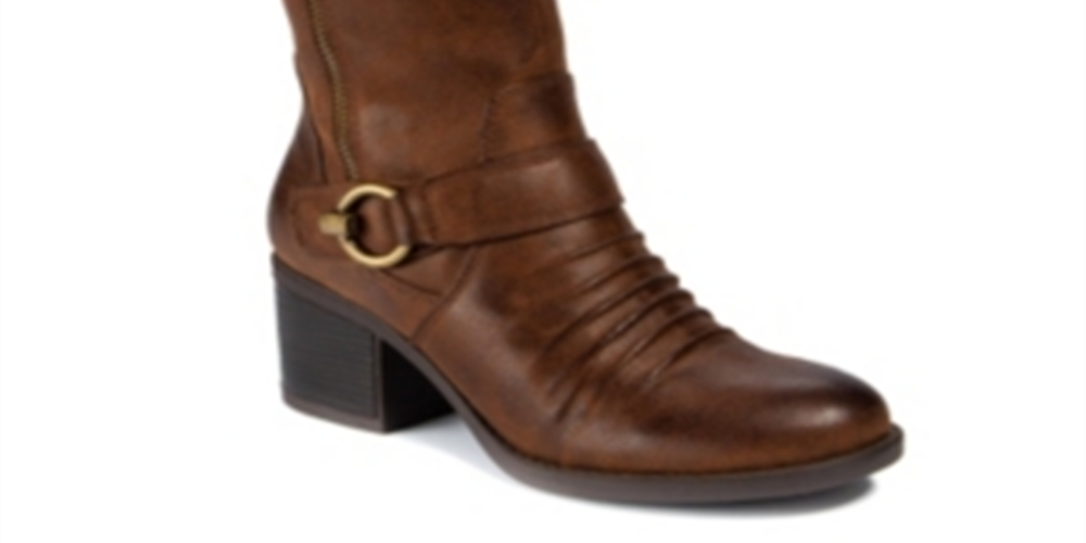 Botas femininas Bare Traps com bico redondo e salto bloco, tamanho 8,5 M, marrom