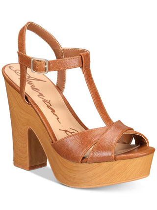Sandálias femininas American Rag Jamie1 Peep Toe com tira no tornozelo para ocasiões especiais, marrom, tamanho 8 M