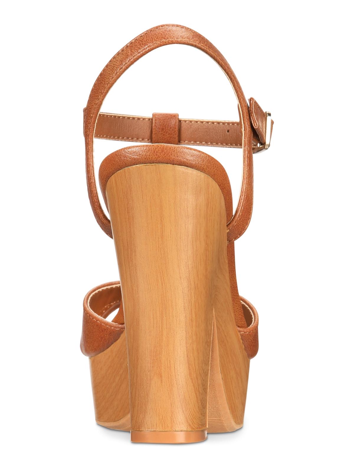 Sandálias femininas American Rag Jamie1 Peep Toe com tira no tornozelo para ocasiões especiais, marrom, tamanho 8 M