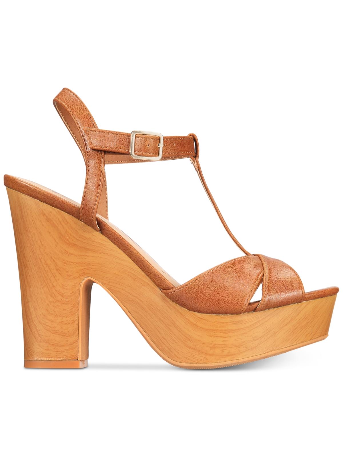 Sandálias femininas American Rag Jamie1 Peep Toe com tira no tornozelo para ocasiões especiais, marrom, tamanho 8 M