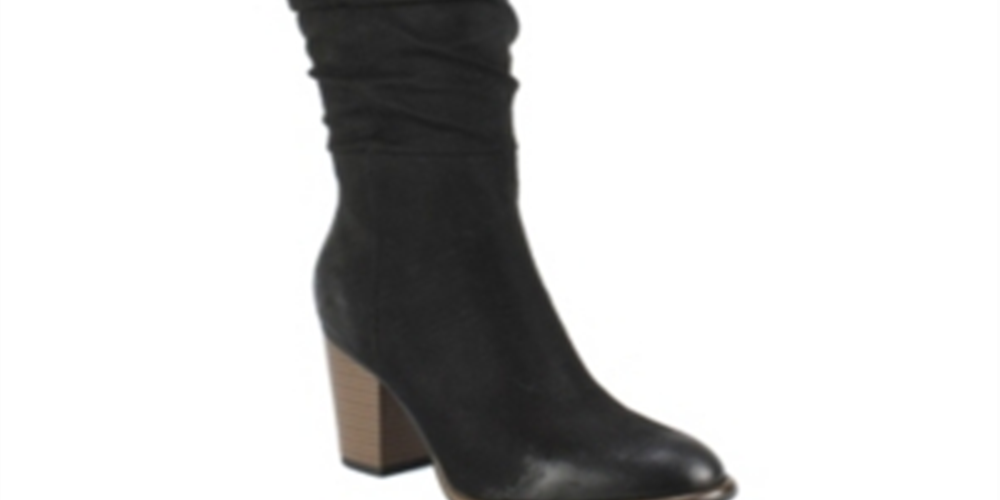 Botas femininas White Mountain com salto alto, bico fino, acolchoado, franzido, Trunell, amêndoa, salto alto, zíper, tamanho 7,5 M