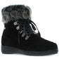 Botas de inverno impermeáveis ​​Khombu Francie Suede femininas, pretas, tamanho 6 M