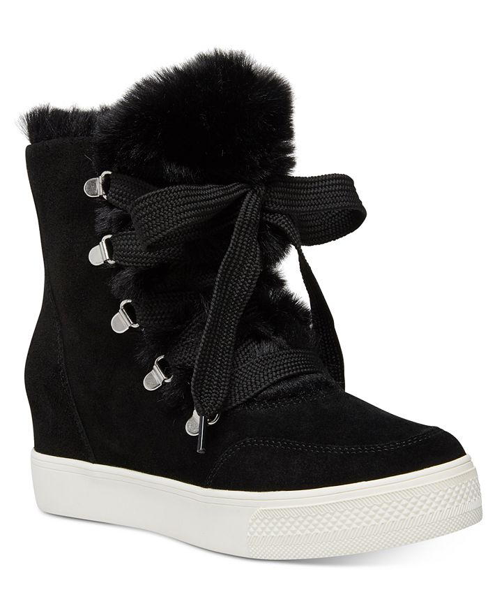Tênis botinha Wharton Faux Fur Steve Madden Feminino Preto Tamanho 7,5 M