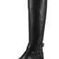 Botas de montaria Guss Haydin Faux Leather para mulheres, pretas, tamanho 8 MW