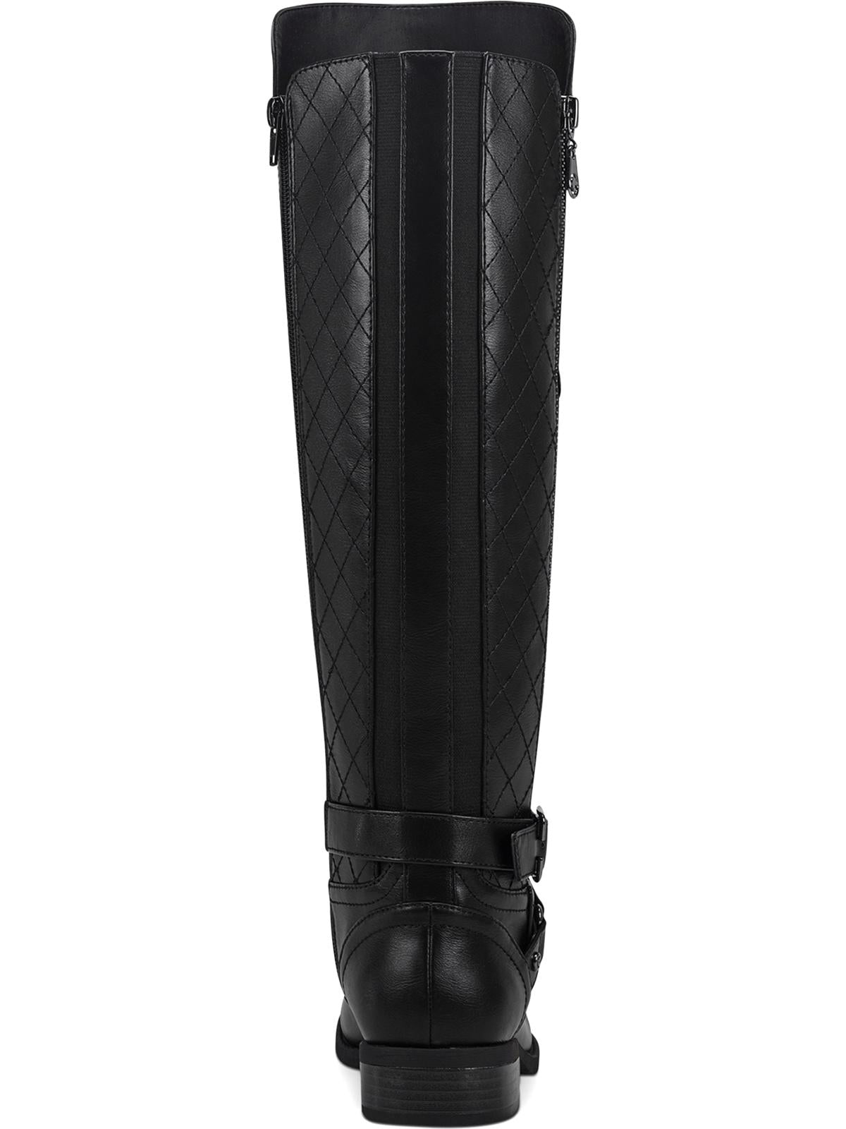 Botas de montaria Guss Haydin Faux Leather para mulheres, pretas, tamanho 8 MW