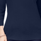 Karen Scott Blusa feminina de algodão com decote redondo e manga 3/4, azul, tamanho pequeno P