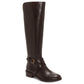 Botas femininas de couro Fadoral, bico redondo, cano alto, marrom, tamanho 9, da INC International Concepts