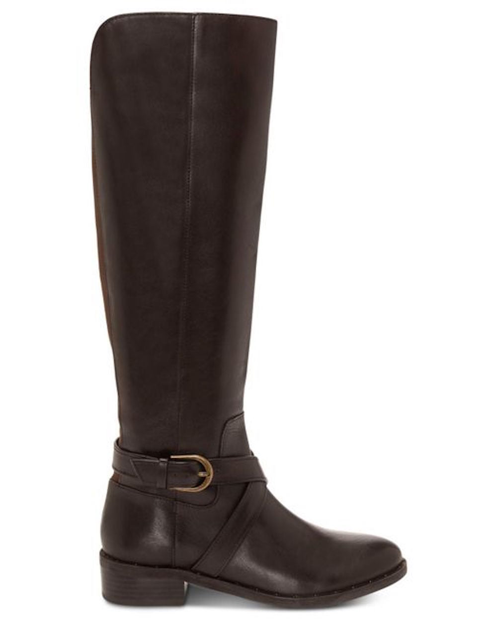 Botas femininas de couro Fadoral, bico redondo, cano alto, marrom, tamanho 9, da INC International Concepts