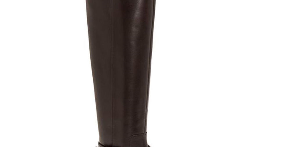 Botas femininas de couro Fadoral, bico redondo, cano alto, marrom, tamanho 9, da INC International Concepts