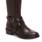 Botas femininas de couro Fadoral, bico redondo, cano alto, marrom, tamanho 9, da INC International Concepts