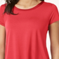 Blusa feminina Alfani de seda lisa, manga curta, gola alta, tamanho pequeno, vermelha