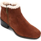 Botas femininas Kenneth Cole Reaction Salt Zip Cozy Suede, tamanho 8,5 M, marrom