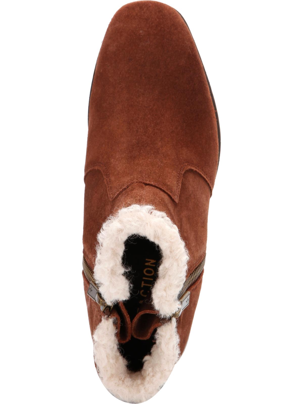 Botas femininas Kenneth Cole Reaction Salt Zip Cozy Suede, tamanho 8,5 M, marrom