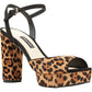 Sandália Gail Leopard Feminina Nine West Marrom Tamanho 7 M