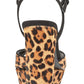 Sandália Gail Leopard Feminina Nine West Marrom Tamanho 7 M