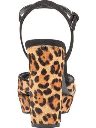 Sandália Gail Leopard Feminina Nine West Marrom Tamanho 7 M
