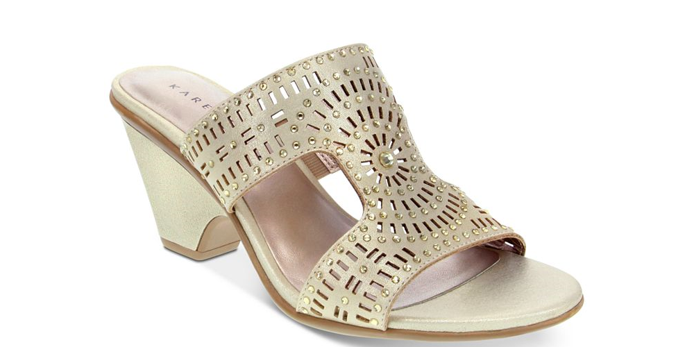 Sandálias femininas Karen Scott Kendra com bico aberto, casuais, prateadas, tamanho 8,5 M
