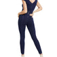 Macacão Guss Feminino Jeans Sem Mangas Decote V Perna Reta Azul Tamanho X-S