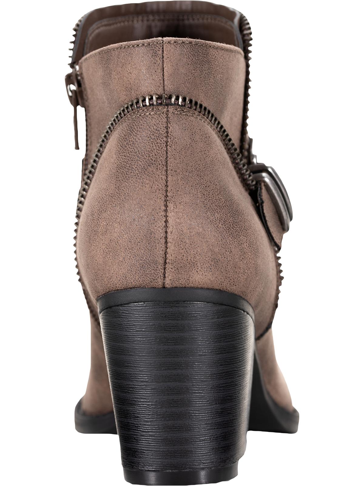 Botas de cano curto femininas American Rag Milly Nubuck com salto bloco, marrom, tamanho 7 M