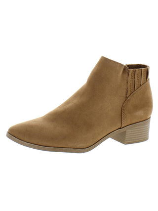 Botas femininas American Rag Western Inspiration Tori com bico fino e salto bloco, com zíper, marrom, tamanho 11 M