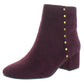 Ralph Lauren Botas de couro femininas com zíper e bico fino, tamanho 7 B, vermelhas