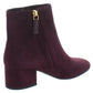 Ralph Lauren Botas de couro femininas com zíper e bico fino, tamanho 7 B, vermelhas