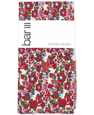 Lenço de bolso floral Charter masculino Bar III vermelho tamanho regular