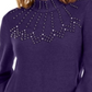 Alfani Suéter Feminino Gola Falsa Enfeitado Roxo Tamanho Pequeno