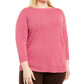 Karen Scott Suéter Feminino Gola Canoa Rosa Tamanho 2X