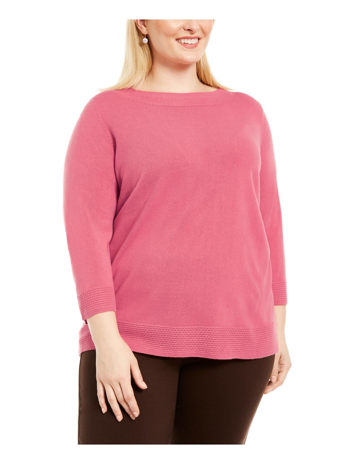 Karen Scott Suéter Feminino Gola Canoa Rosa Tamanho 2X