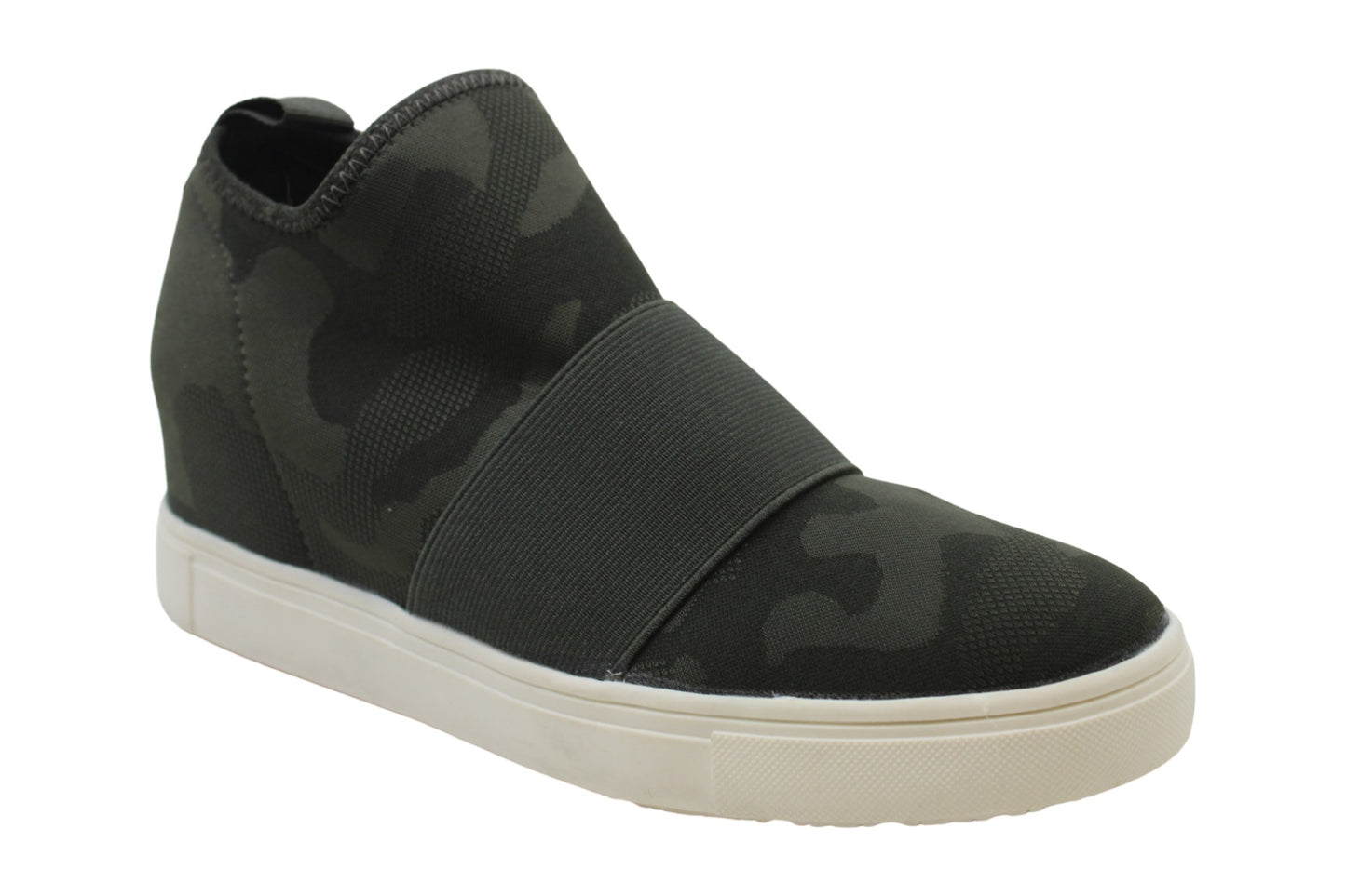 Material Girl Tênis esportivo feminino camuflado, com solado acolchoado, plataforma, bico redondo, verde, tamanho 10 M