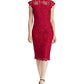 Vestido de renda floral feminino Ralph Lauren, vermelho, tamanho 4