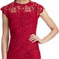 Vestido de renda floral feminino Ralph Lauren, vermelho, tamanho 4