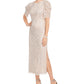 Vestido feminino Adrianna Papell com bainha MIDI e contas, marrom, tamanho 12