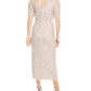 Vestido feminino Adrianna Papell com bainha MIDI e contas, marrom, tamanho 12