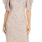 Vestido feminino Adrianna Papell com bainha MIDI e contas, marrom, tamanho 12