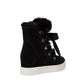 Tênis botinha de pele sintética Wharton Steve Madden feminino, preto, tamanho 9,5