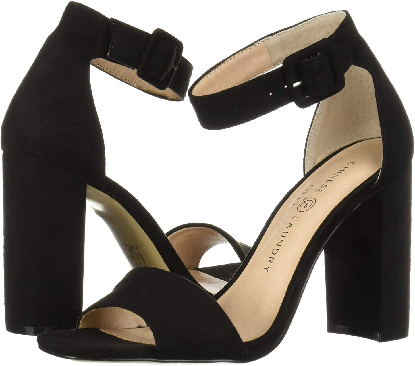 Salto alto feminino com tira no tornozelo, preto, tamanho 11 M, da Chinese Laundry