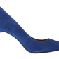 Calvin Klein Gayle Suede Scarpin Bico Fino Feminino Azul Tamanho 7,5 M