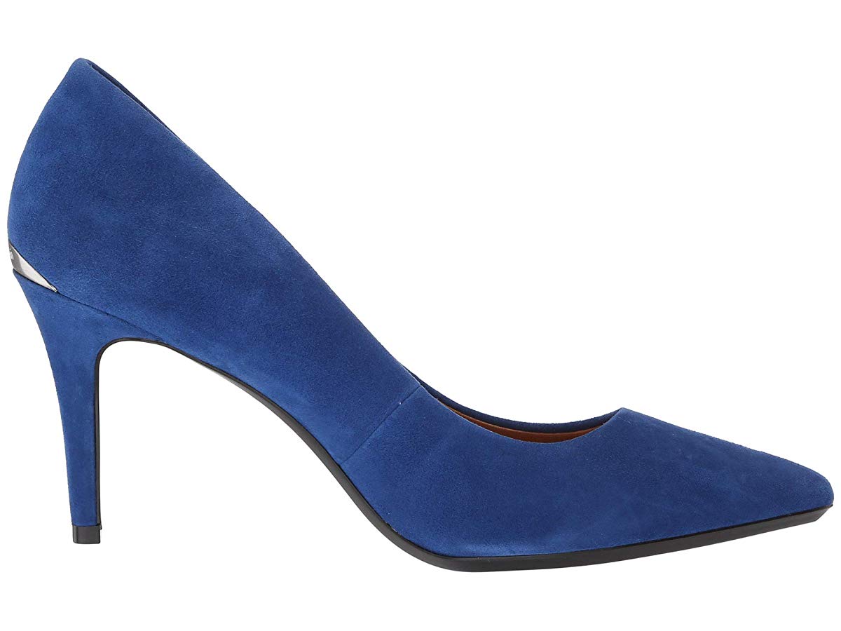 Calvin Klein Gayle Suede Scarpin Bico Fino Feminino Azul Tamanho 7,5 M