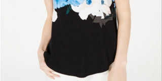 Blusa Alfani Feminina com Estampa de Ondas e Gola Alta Azul Tamanho Pequeno