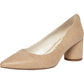 Anne Klein Nora Slip-on Feminino Bico Fino Salto Bloco Bege Tamanho 5M