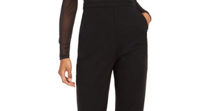 Macacão feminino Leah da French Connection, gola falsa, preto, tamanho 10