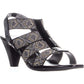 Sandálias femininas Karen Scott Nicolle Fabric Open Toe Slingback para ocasiões especiais, pretas, tamanho 6,5 m