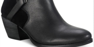 Botas de couro femininas American Rag Ashlyn Leather, pretas, tamanho 6,5 M