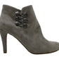 Botas femininas Rialto Cairo Fabric com bico fechado e cano curto, cinza, tamanho 10 M
